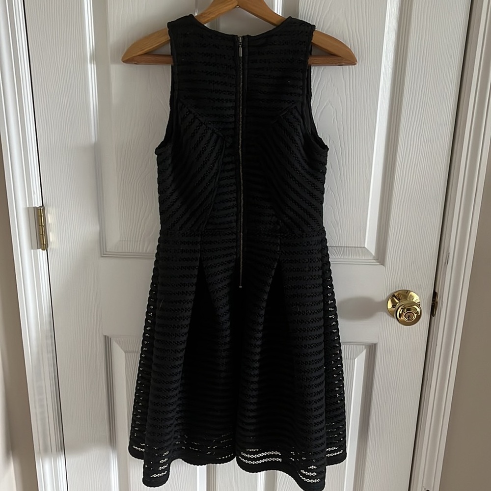 Mossimo Black Sheer Striped Textured Dress With Black Slip Underneath Size Med - Picture 7 of 13
